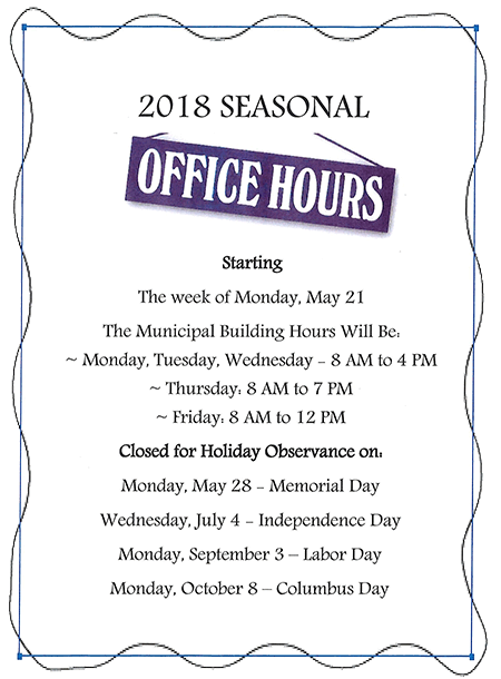 Summer Hours 2018