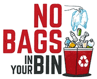 no plastic bags with recycling